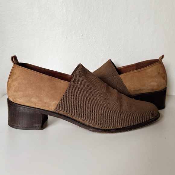 Donald J Pliner Leather Block Heel Loafers - Picture 4 of 9